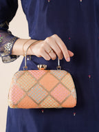 Embroidered Box Clutch / Bridal Clutch Bag