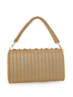 Women Gold Embellished Party Clutch Bag with Crystal & Stone Work