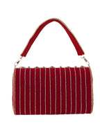 Women Red & Gold Embellished Party Clutch Bag with Crystal & Stone Work