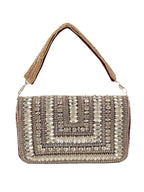 Women Silver Crystal Embellished Party Clutch Bag with Rhinestone Work