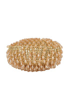 Women Gold Beaded Embellished Party Shoulder Bag