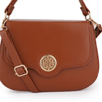 Women Brown Textured Shoulder Bag with Adjustable Sling Strap