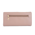 Women Taupe Long Clutch Wallet with Zip Pocket