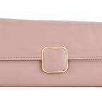 Women Taupe Long Clutch Wallet with Zip Pocket
