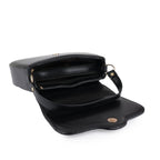 Women Black Textured Shoulder Bag with Adjustable Sling Strap