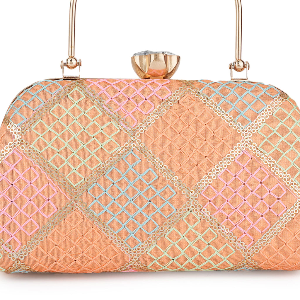 Embroidered Box Clutch / Bridal Clutch Bag