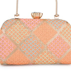 Embroidered Box Clutch / Bridal Clutch Bag