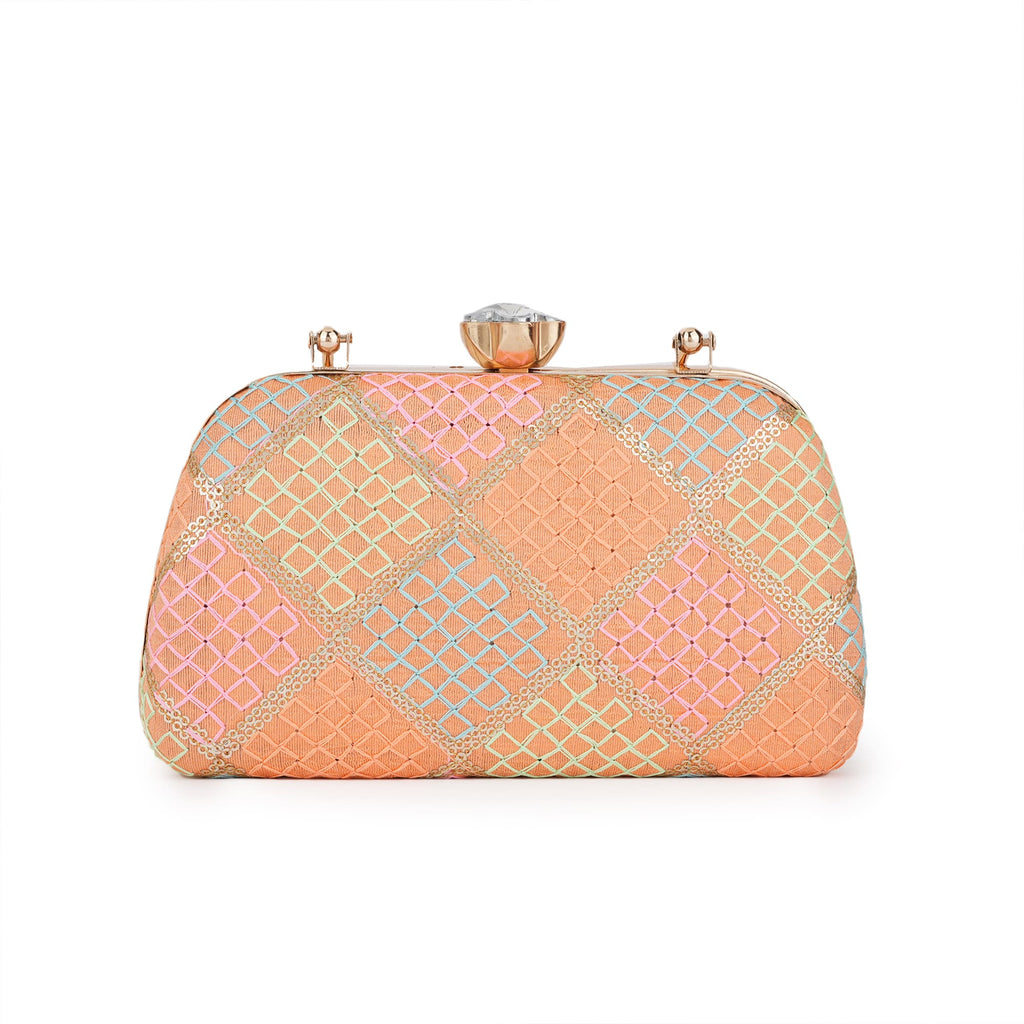 Embroidered Box Clutch / Bridal Clutch Bag